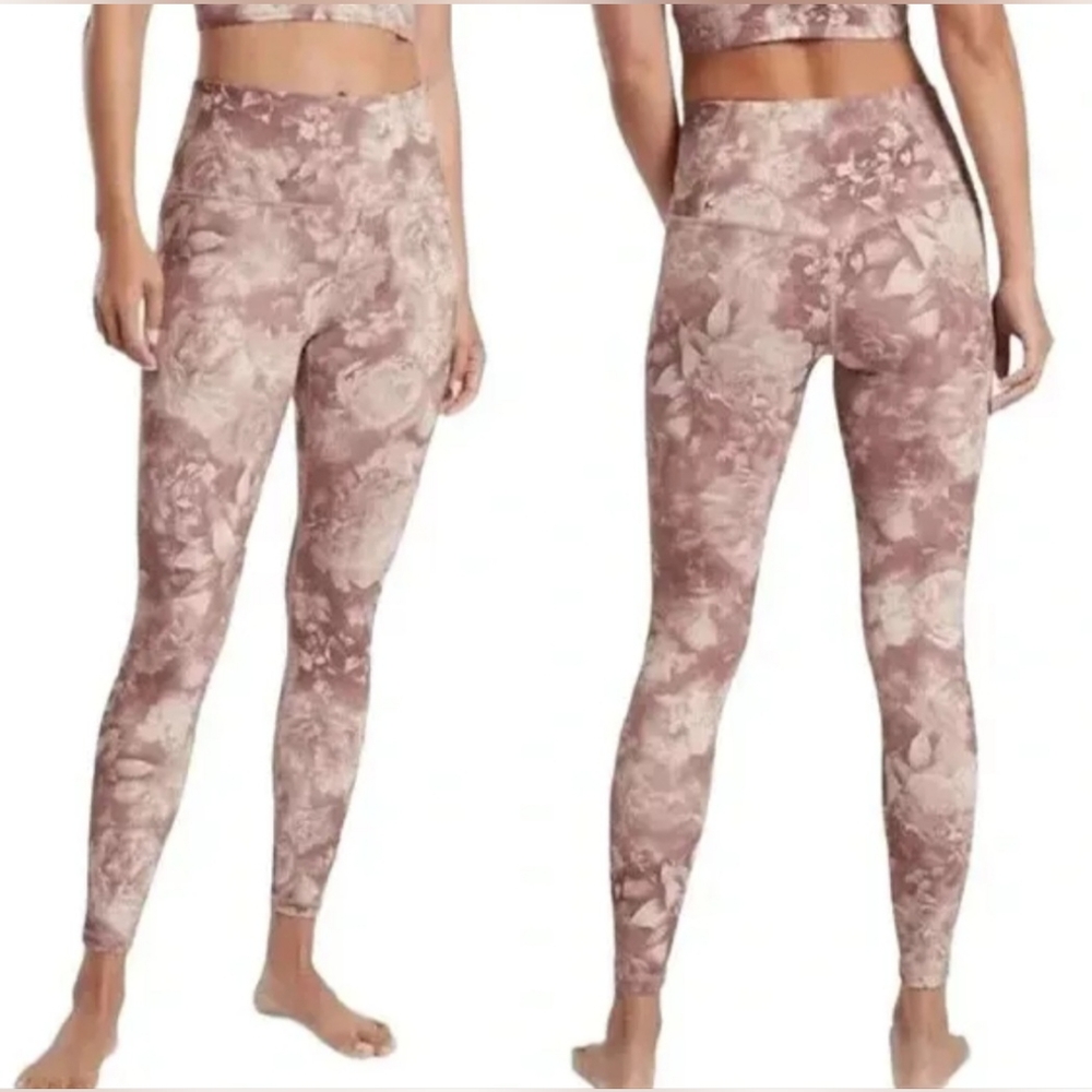 Athleta Elation Printed Tight Sz S Antoinette Velvety Pink Yoga Pant Floral